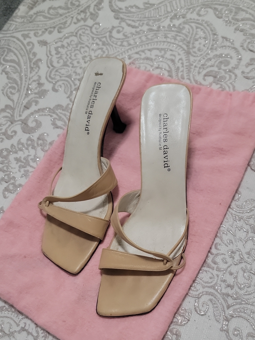 Charles David Beige Strappy Heeled Sandals